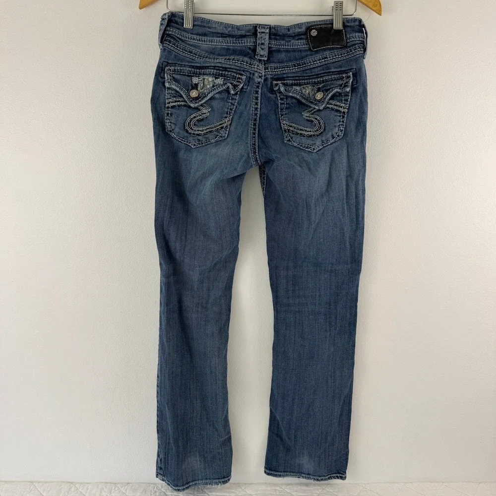Silver Jeans Co Suki Flap 17 Bootcut‎ Jeans Medium Wash W29 L31 Thick Stitch